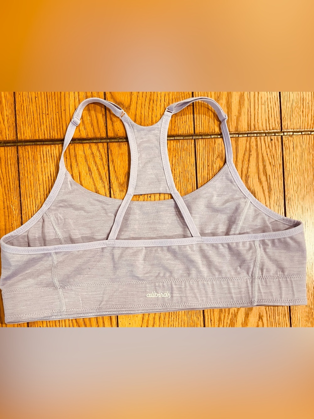 Allbirds Natural Flow Bralette, soft lilac color, XL, adjustable straps